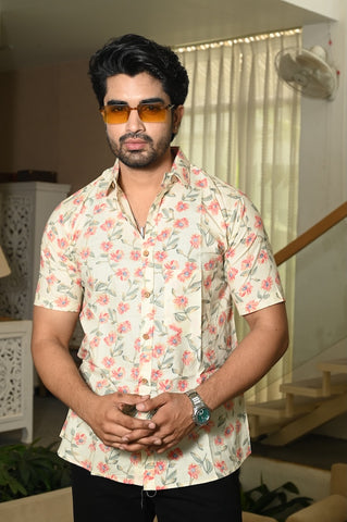 Block Printed Cotton Mens Shirts