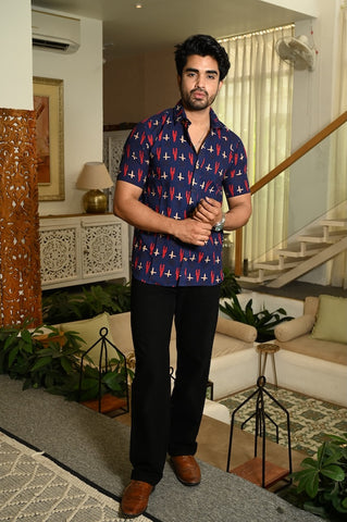 Block Printed Cotton Mens Shirts