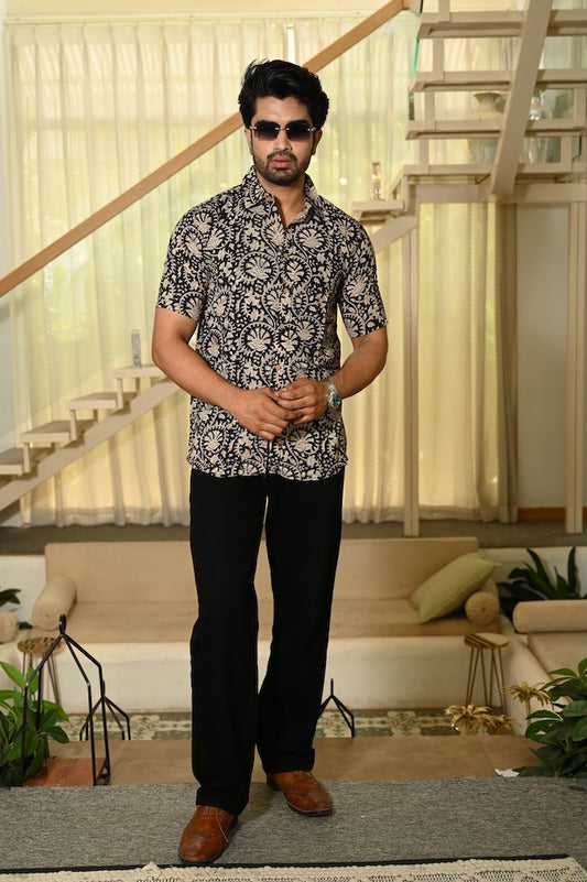 Block Printed Cotton Mens Shirts