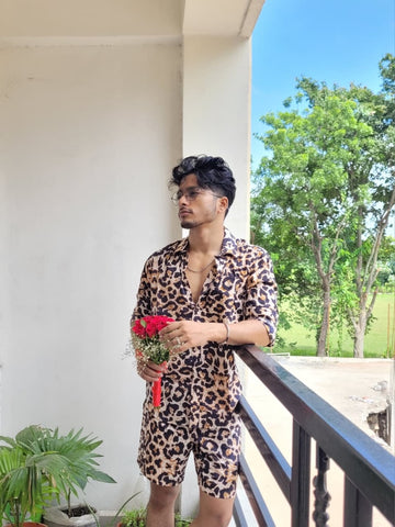 Jungle Print Cotton Co ord Sets Mens