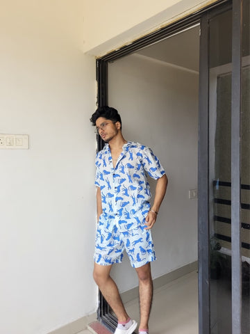 Jungle Print Breezy Cotton Co ord Sets for Mens