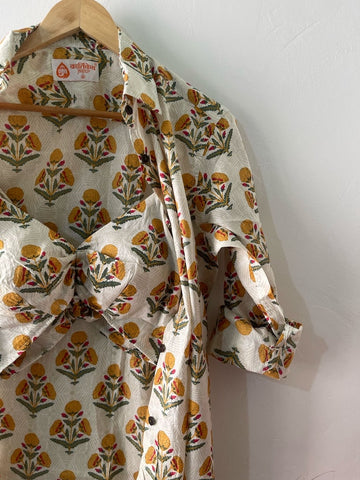 Womens Cotton Floral Print Shirt with Bralette Combo
