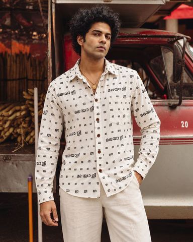 Malayali Da- മലയാളം ഡാ Classic Organic Men's Shirt- Organic -Pre Book ( Dispatch by 20th November )