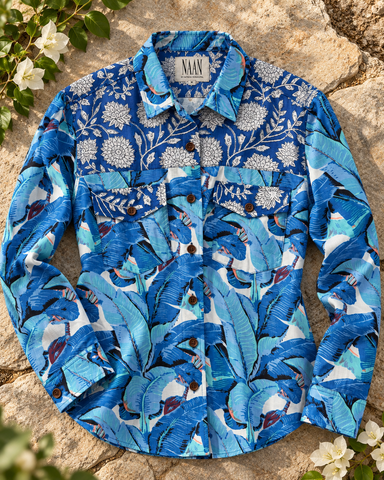 Niva Floral Vintage Womens Cotton Shirt by NAAN by Ratikha Venugopal