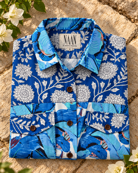 Niva Floral Vintage Womens Cotton Shirt by NAAN by Ratikha Venugopal