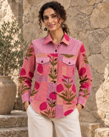 Niva Floral Vintage Womens Cotton Shirt by NAAN by Ratikha Venugopal