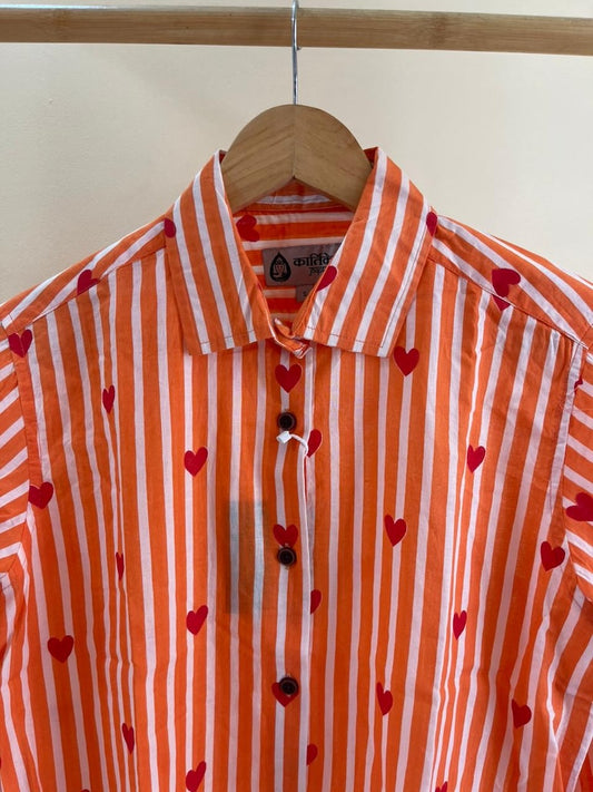 Women Conversational Striped Cotton Causal Shirt