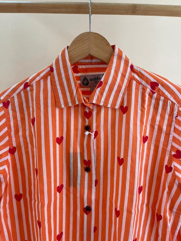 Women Conversational Striped Cotton Causal Shirt