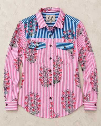 Niva Floral Vintage Womens Cotton Shirt by NAAN by Ratikha Venugopal