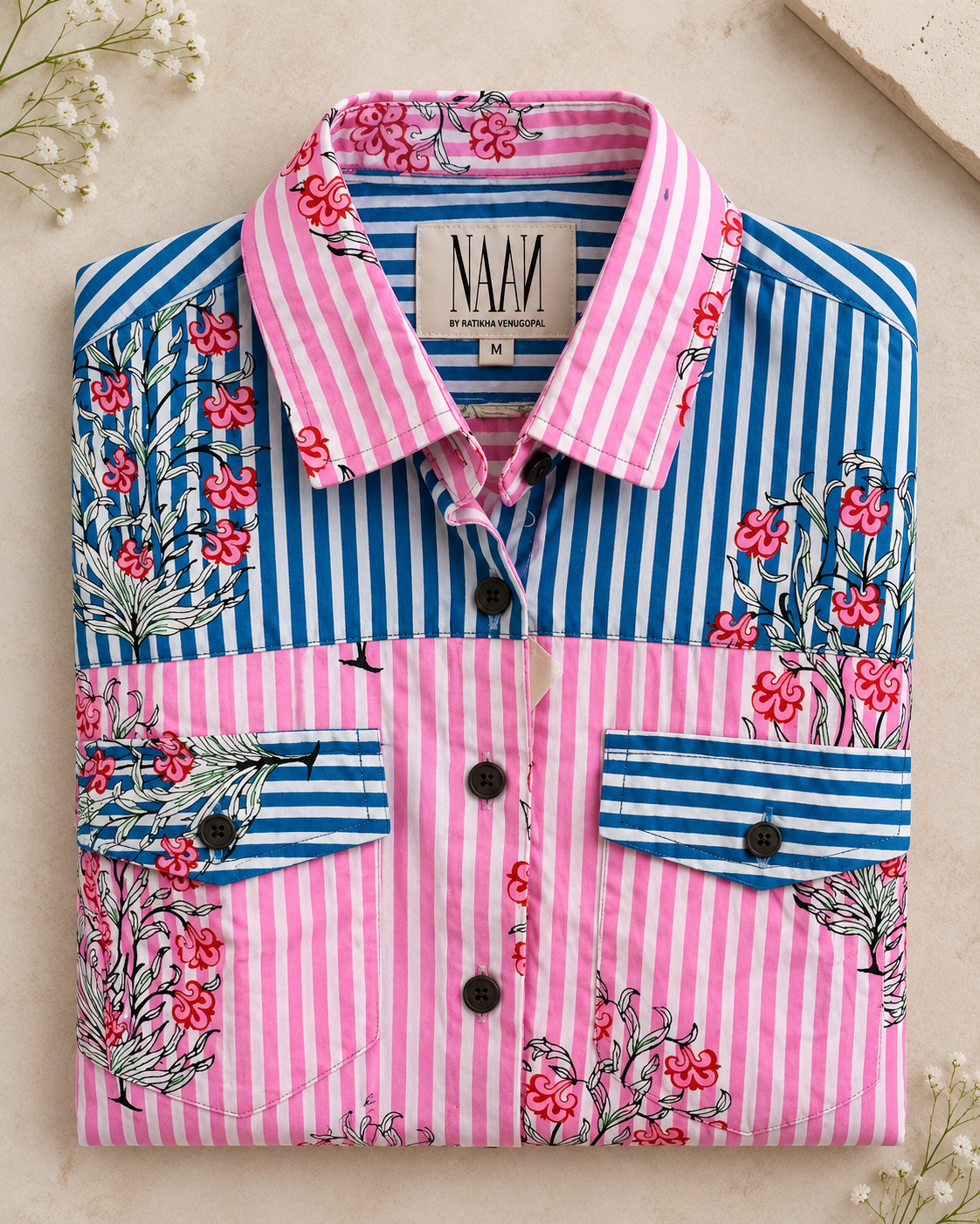 Niva Floral Vintage Womens Cotton Shirt by NAAN by Ratikha Venugopal