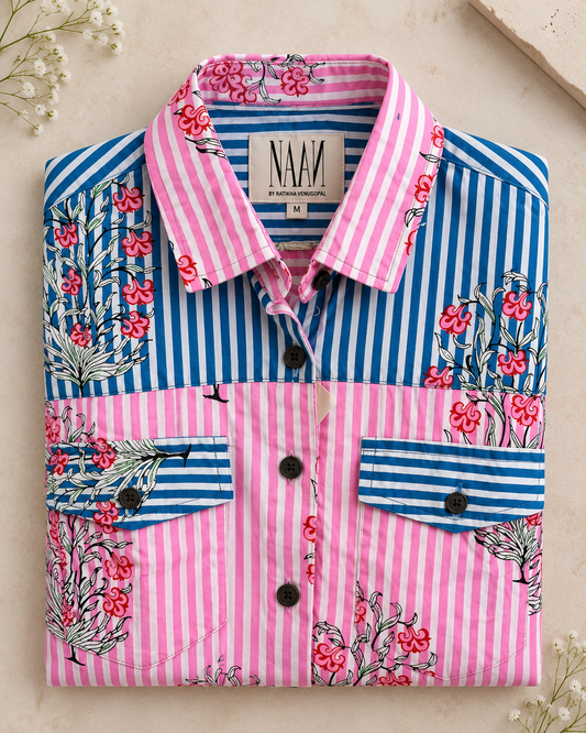 Niva Floral Vintage Womens Cotton Shirt by NAAN by Ratikha Venugopal