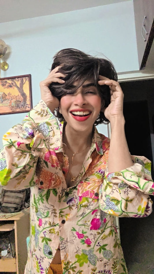Niva Floral Vintage Womens Cotton Shirt by NAAN by Ratikha Venugopal