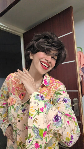 Niva Floral Vintage Womens Cotton Shirt by NAAN by Ratikha Venugopal