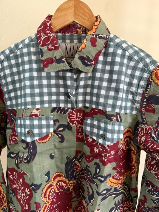 Niva Floral Vintage Womens Cotton Shirt by NAAN by Ratikha Venugopal