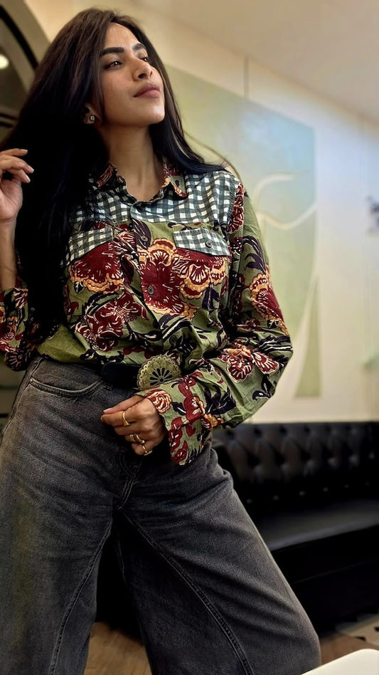 Niva Floral Vintage Womens Cotton Shirt by NAAN by Ratikha Venugopal