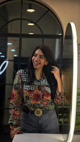 Niva Floral Vintage Womens Cotton Shirt by NAAN by Ratikha Venugopal