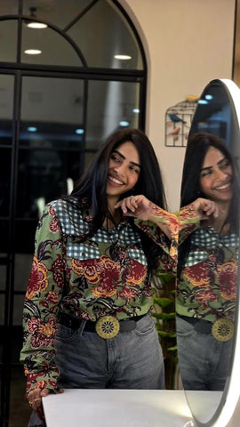 Niva Floral Vintage Womens Cotton Shirt by NAAN by Ratikha Venugopal