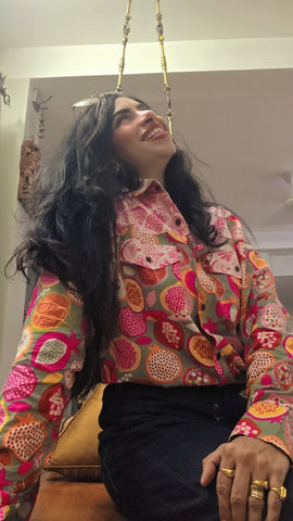 Niva Floral Vintage Womens Cotton Shirt by NAAN by Ratikha Venugopal