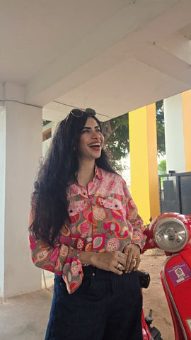 Niva Floral Vintage Womens Cotton Shirt by NAAN by Ratikha Venugopal