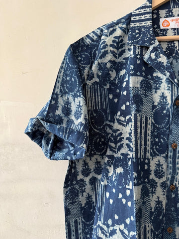 Classic Indigo Cuban Shirt By Kartikeya Jaipur