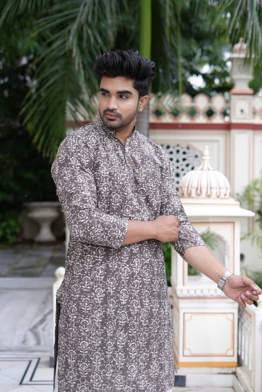 Mens Handblock Printed Kurta