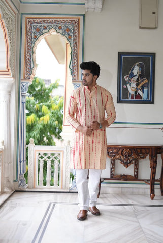 Mens Handblock Printed Kurta