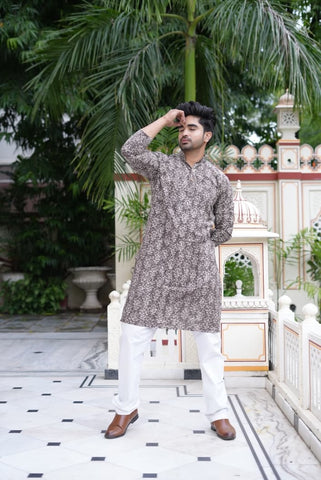 Mens Handblock Printed Kurta