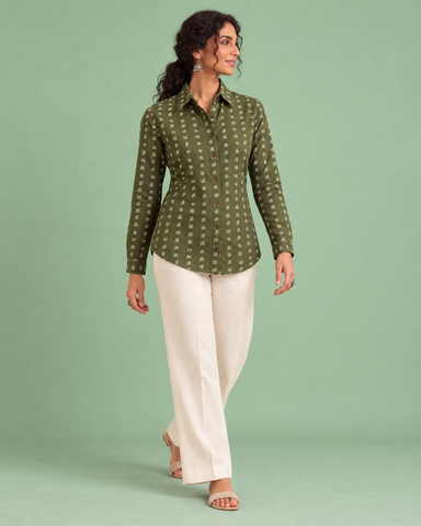 Tamil Alphabet Full Sleeves Classic Shirt for Women