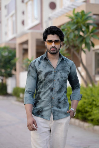 Classic Floral Hand Block Plus Size Full Sleeve Shirt