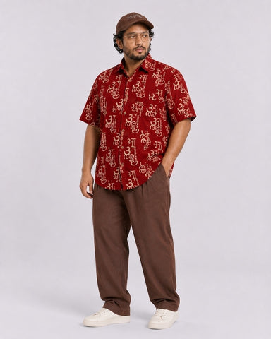 अक्षरमाला Cotton Half Sleeve Plus Size Shirt for Men
