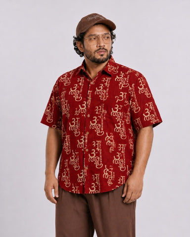 अक्षरमाला Cotton Half Sleeve Plus Size Shirt for Men