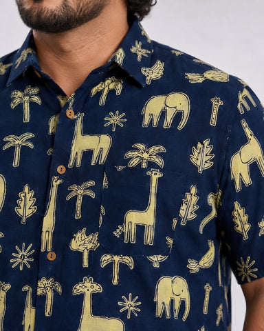 Tribal Print Classic Half Sleeve Plus Size Shirt for Men