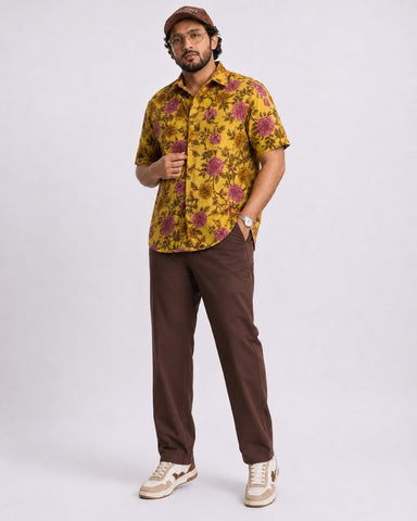 Tribal Print Classic Half Sleeve Plus Size Shirt for Men