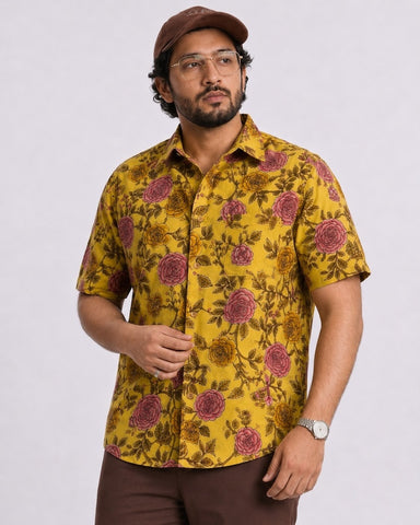 Tribal Print Classic Half Sleeve Plus Size Shirt for Men