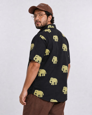Bold Elephant Print Plus Size Shirt for Men - Kartikeya Jaipur