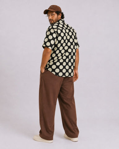 Polka Dot Casual Half Sleeve Plus Size Shirt for Men