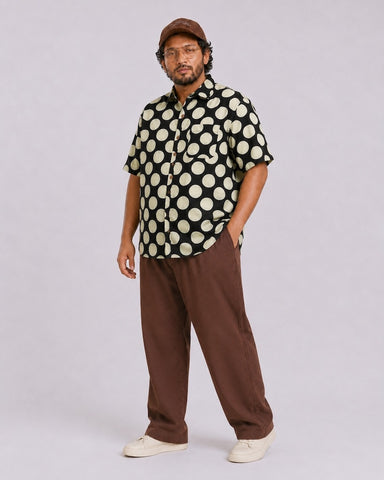 Polka Dot Casual Half Sleeve Plus Size Shirt for Men
