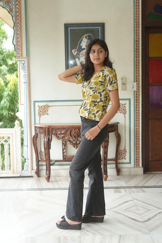 Bagru Print Plus Size Cotton Shirt For Women