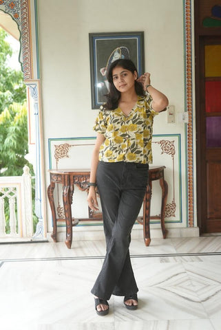 Bagru Print Plus Size Cotton Shirt For Women