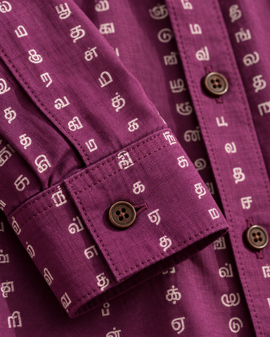 Tamil Alphabet Full Sleeves Classic Shirt for Women