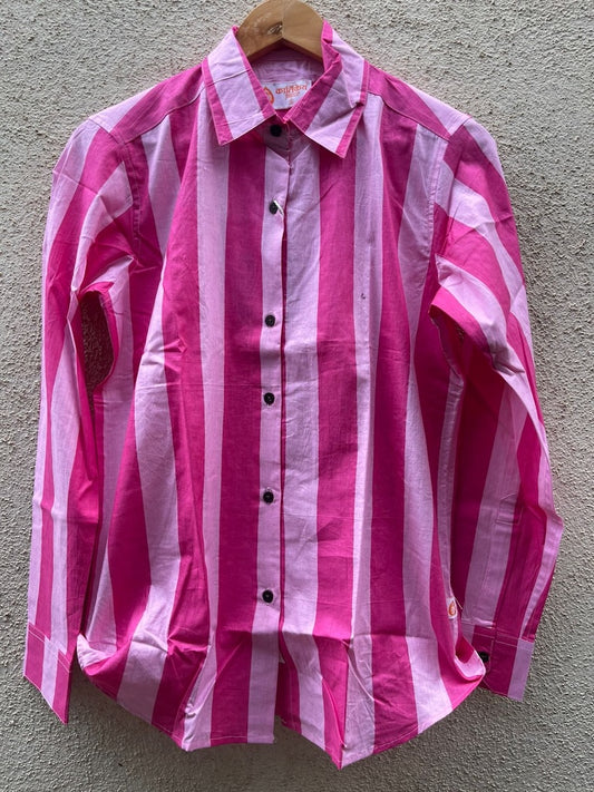 Pink Vintage Full Sleeve Shirt for Women