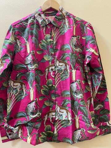 Womens Jungle Print Cotton Full Sleeves Shirt