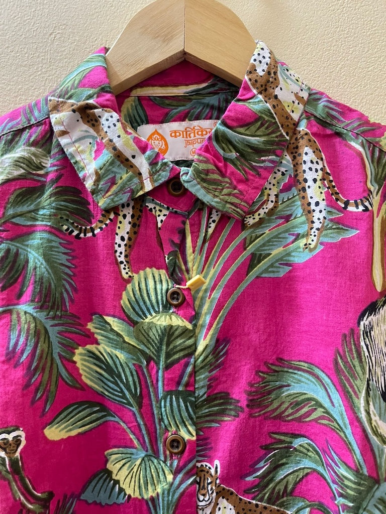 Womens Jungle Print Cotton Full Sleeves Shirt