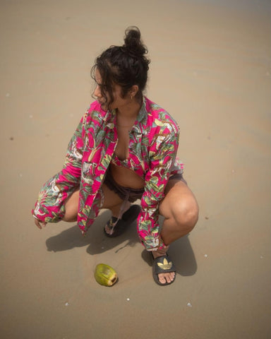 Womens Jungle Print Cotton Full Sleeves Shirt