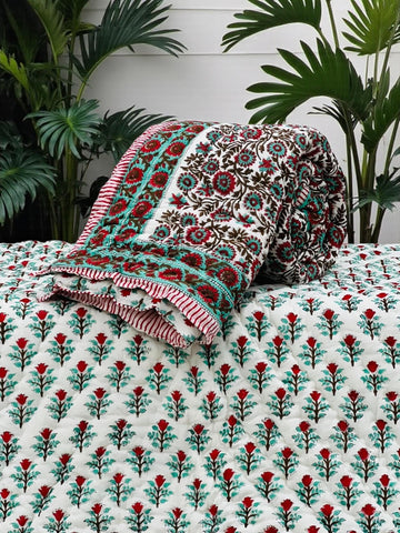 Hand Block Printed Jaipuri Quilts By Label Rahul Singh