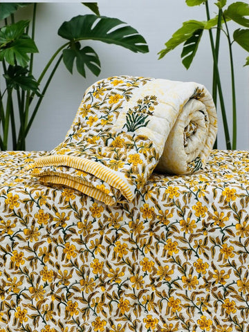 Hand Block Printed Jaipuri Quilts By Label Rahul Singh