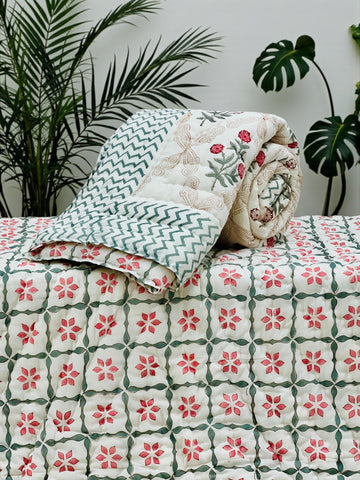 Hand Block Printed Jaipuri Quilts By Label Rahul Singh