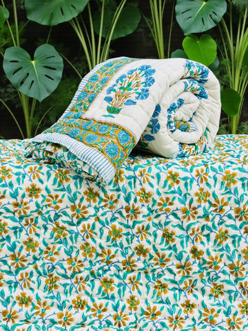 Hand Block Printed Jaipuri Quilts By Label Rahul Singh