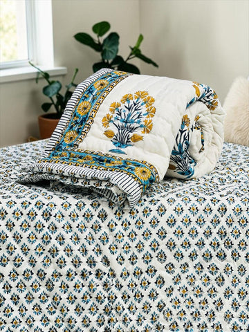 Hand Block Printed Jaipuri Quilts By Label Rahul Singh