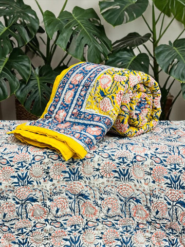 Hand Block Printed Jaipuri Quilts By Label Rahul Singh